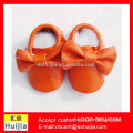 2016 new wholesale summer orange color toddler leather baby shoes for kids first walkers